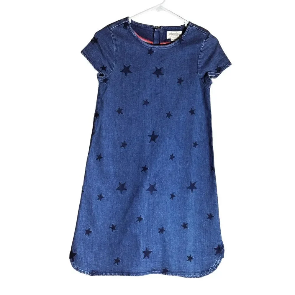 Johnnie‎ B Boden Denim Star Dress Girls Size 13 / 14 Years ▫️